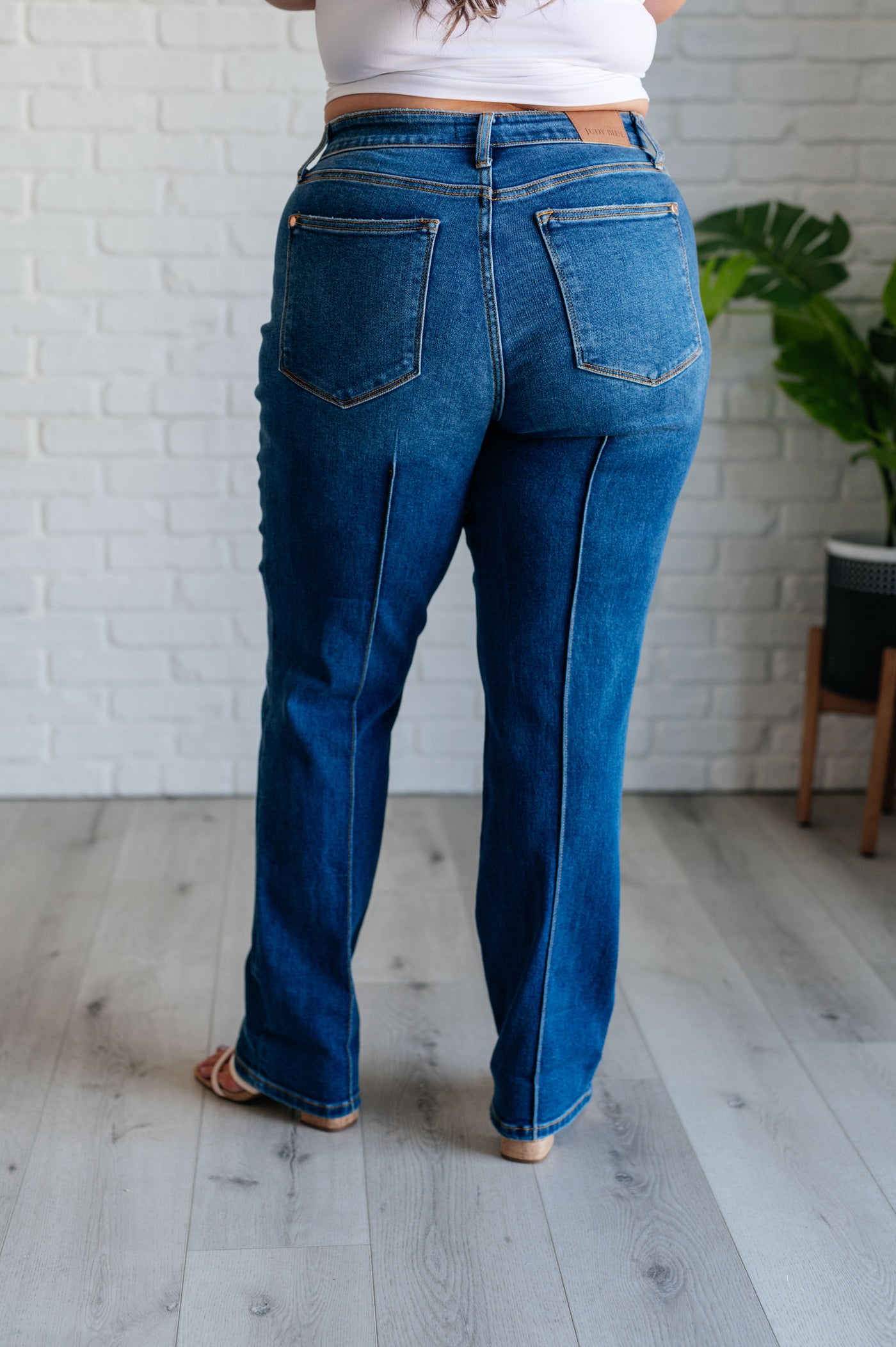 Campbell High Rise Center Seam Detail Straight Jeans Southern Soul Collectives