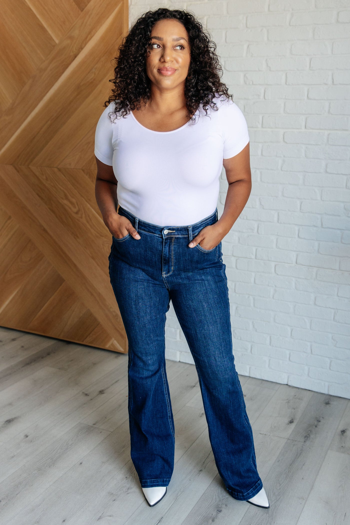 Mavis High Rise Side Seam Detail Flare Jeans Southern Soul Collectives