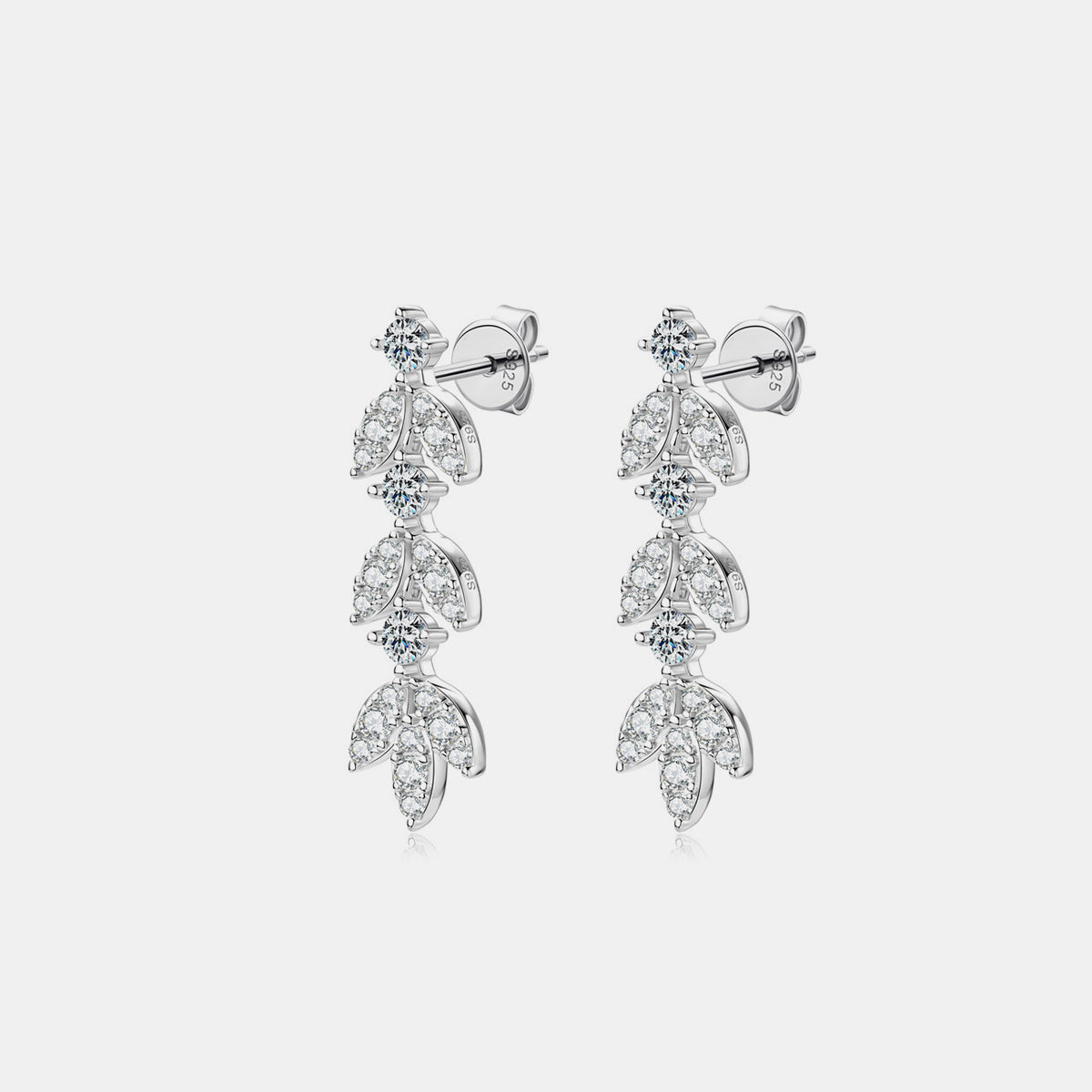 925 Sterling Silver Moissanite Leaf Earrings Southern Soul Collectives