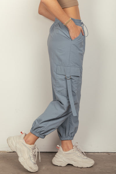 VERY J Elastic Waist Woven Cargo Pants Southern Soul Collectives