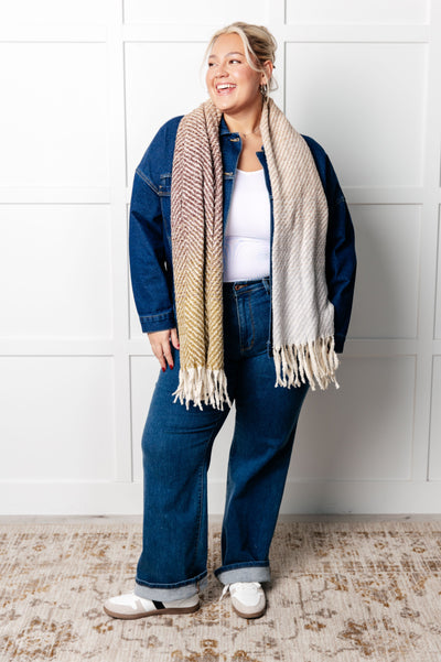 Cold Front Fringe Scarf in Blue and Green Southern Soul Collectives