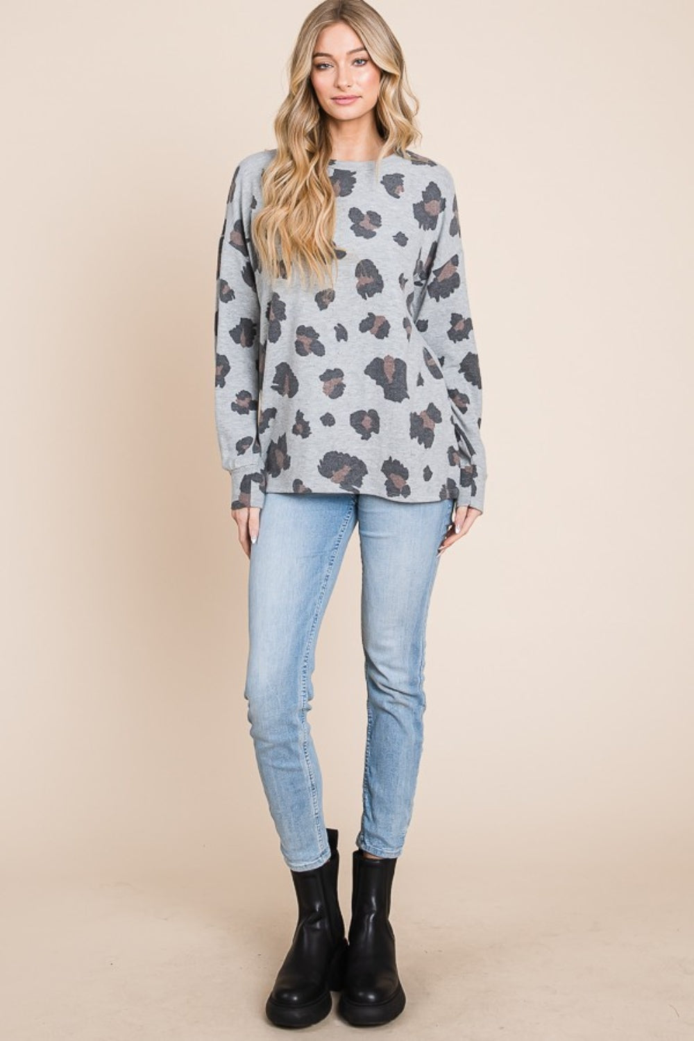 BOMBOM Leopard Drop Shoulder T-Shirt Southern Soul Collectives