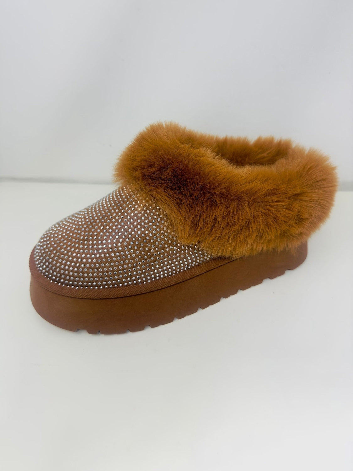 Faux Fur Platform Booties in Chestnut Brown Southern Soul Collectives