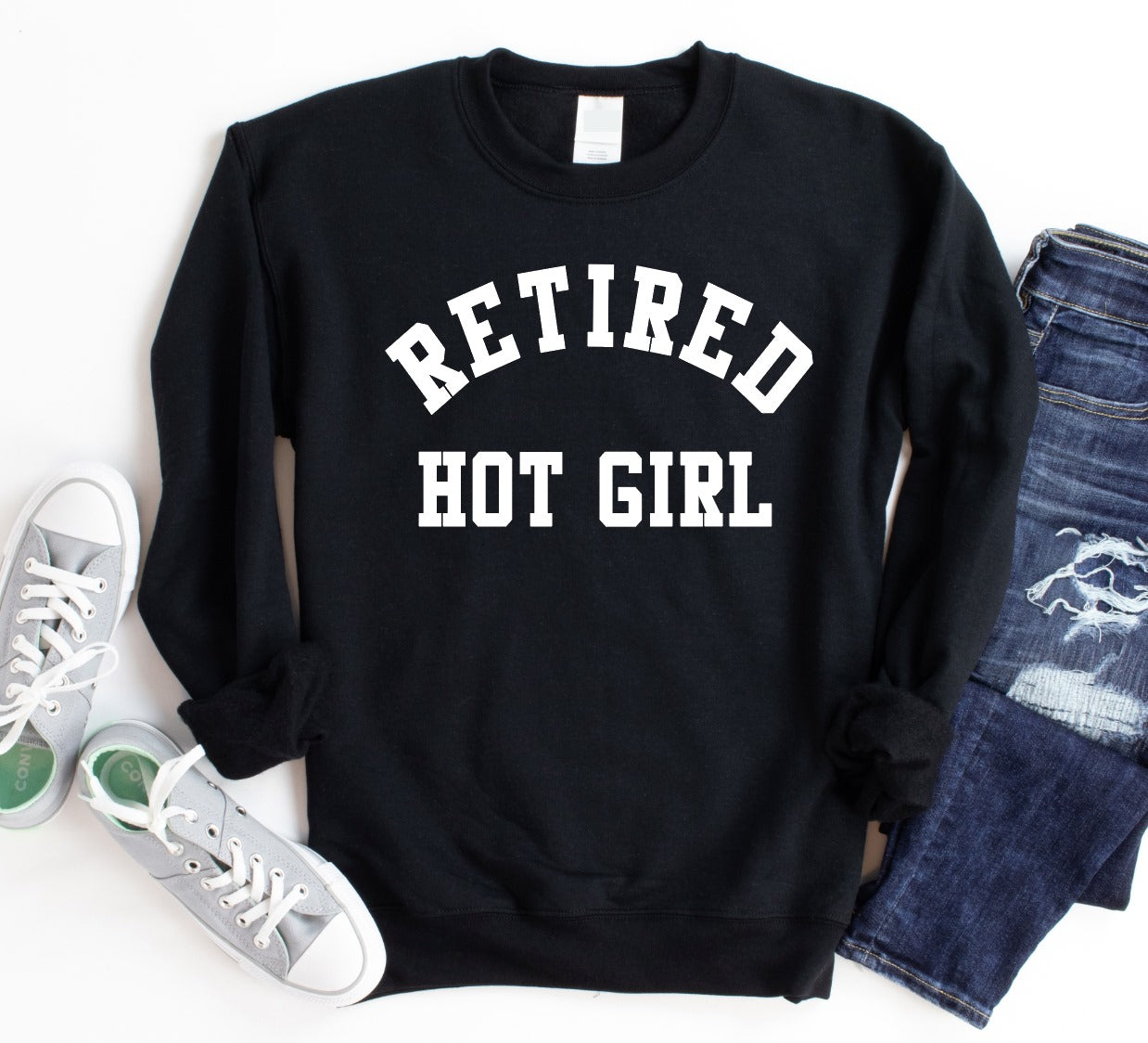 Retired Hot Girl Graphic Sweatshirt