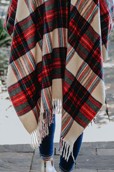 The Blair One Size Plaid Shawl Ponchos Southern Soul Collectives