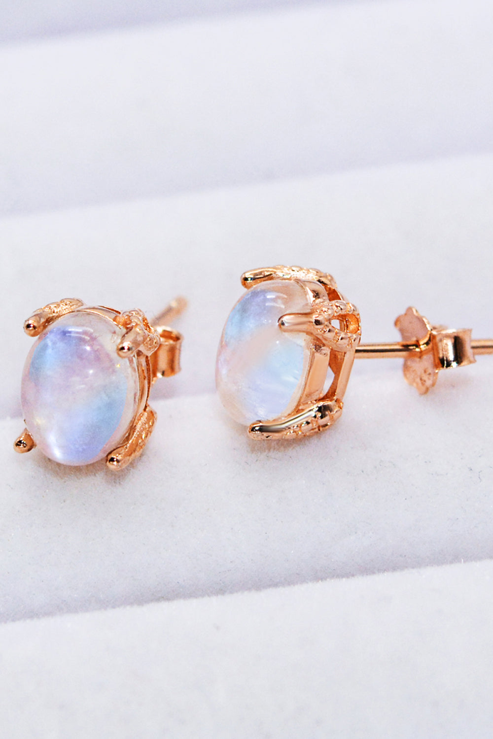 Natural Moonstone 4-Prong Stud Earrings Southern Soul Collectives