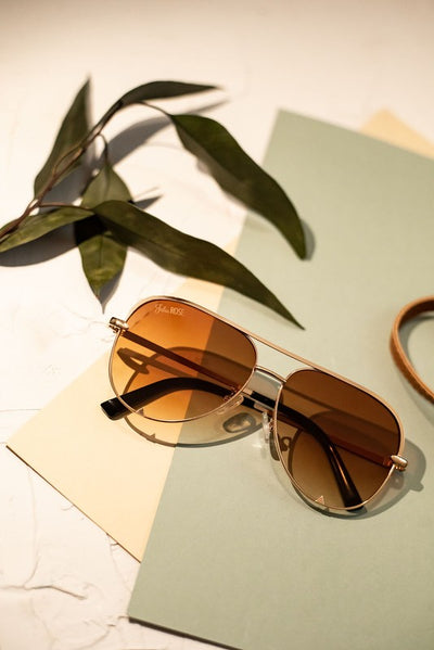 Caramel Brown Unisex Aviator Sunglasses Southern Soul Collectives