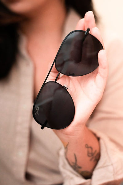 Black on Black Unisex Aviator Sunglasses Southern Soul Collectives