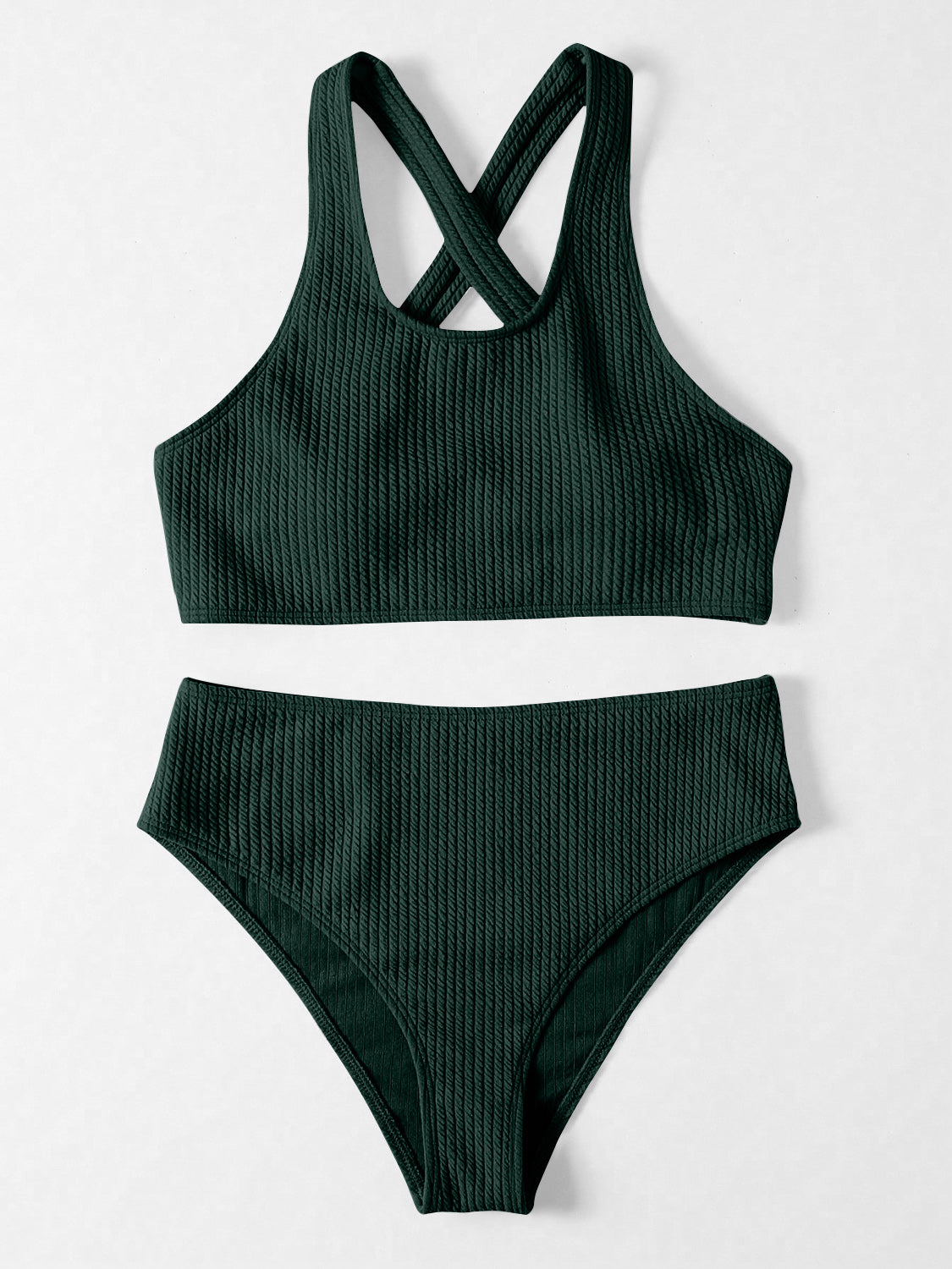 Crisscross Back Wide Strap Two-Piece Swim Set in Multiple Colors Southern Soul Collectives