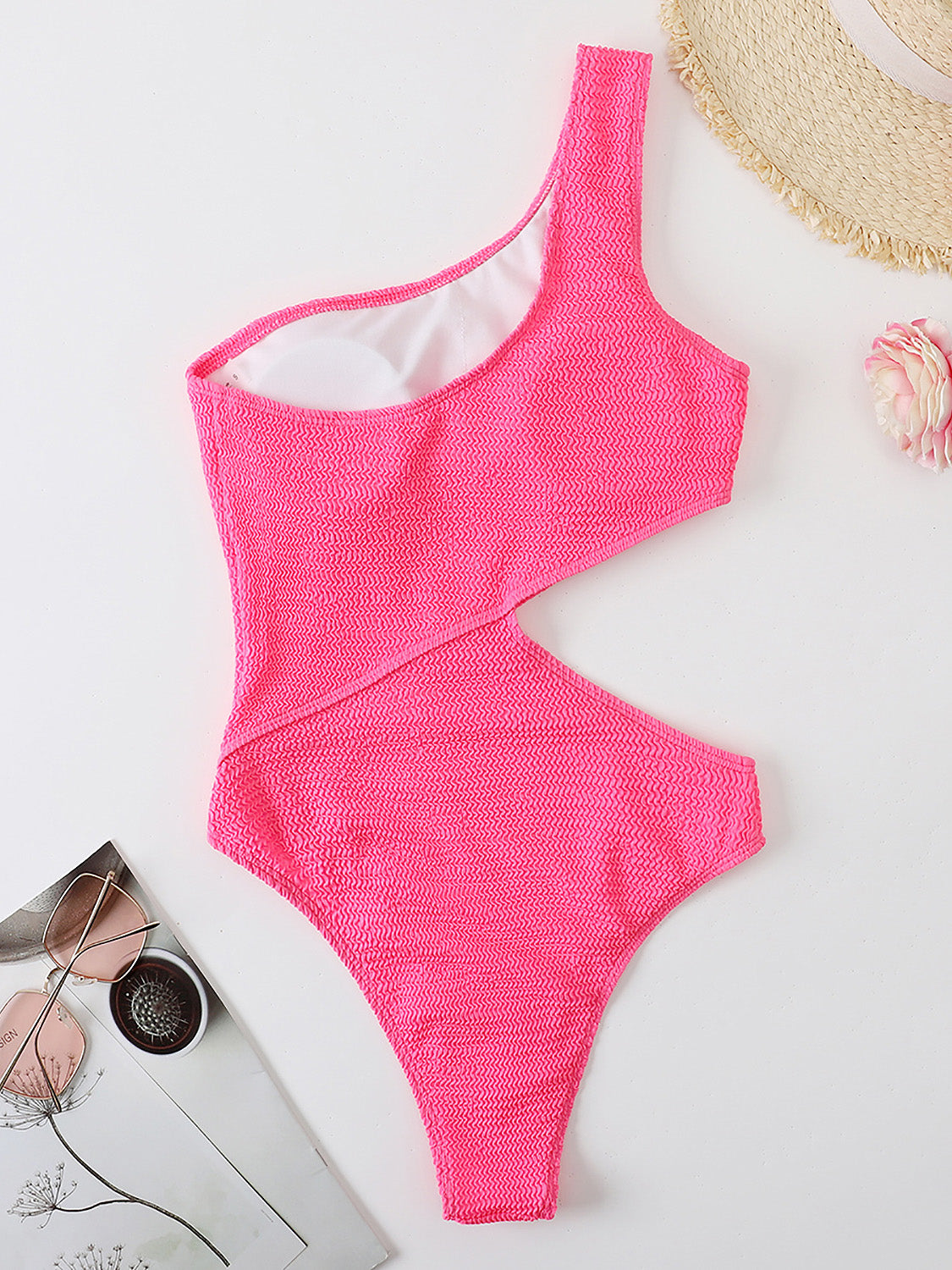 Cutout One Shoulder One-Piece Swimwear Southern Soul Collectives