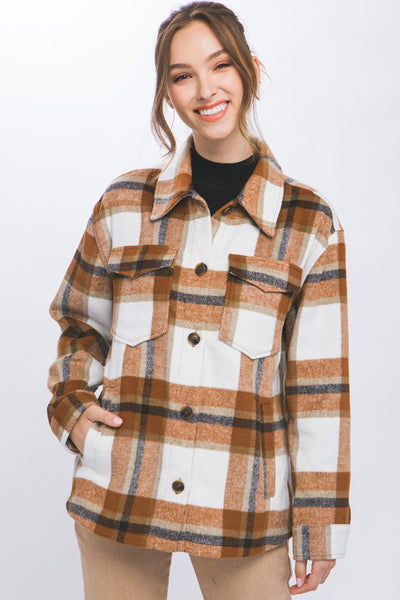 Love Tree Plaid Button Up Shacket Southern Soul Collectives