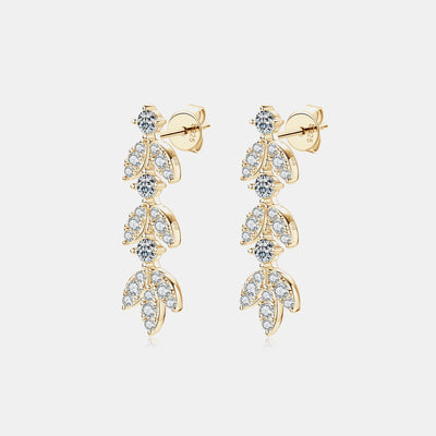 925 Sterling Silver Moissanite Leaf Earrings Southern Soul Collectives