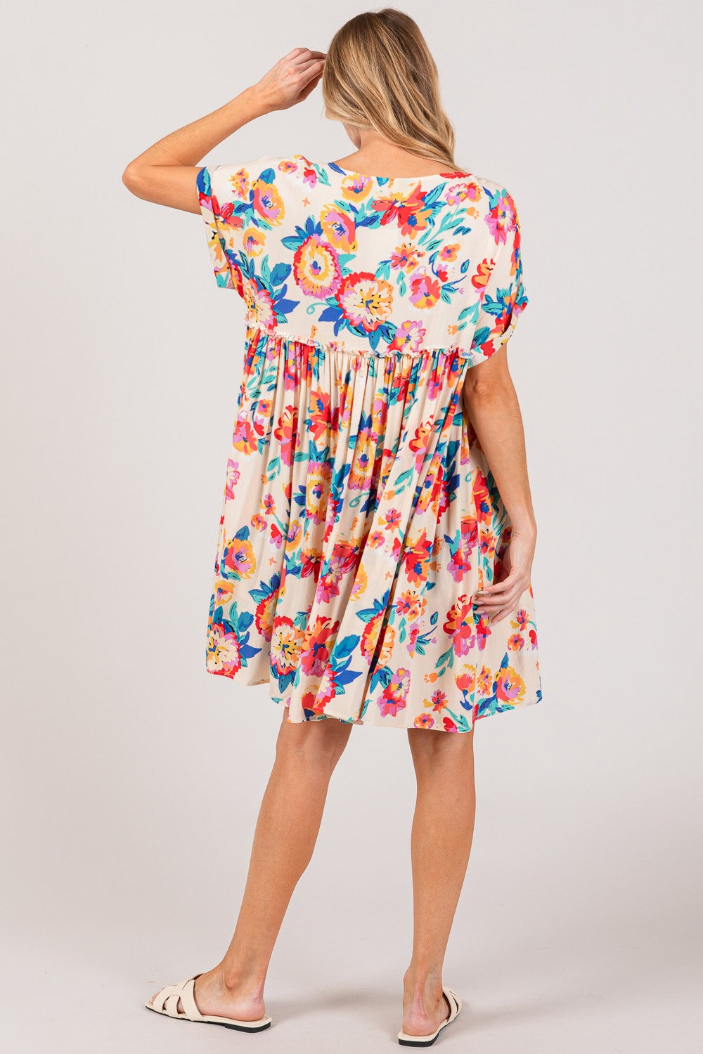 SAGE + FIG Full Size Floral Button-Down Short Sleeve Dress Southern Soul Collectives