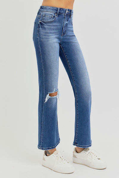 RISEN Distressed High Rise Crop Flare Jeans Southern Soul Collectives