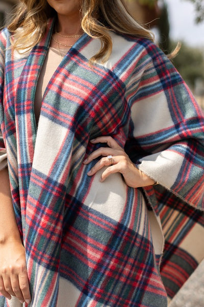 The Blair One Size Plaid Shawl Ponchos Southern Soul Collectives