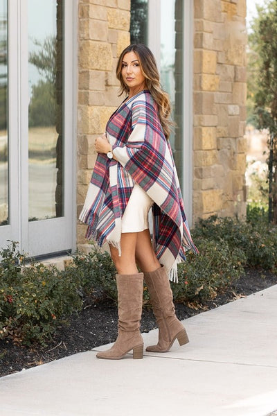 The Blair One Size Plaid Shawl Ponchos Southern Soul Collectives