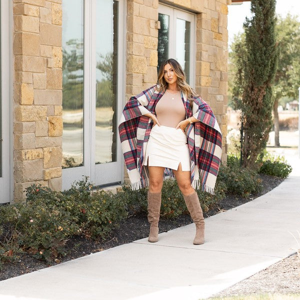 The Blair One Size Plaid Shawl Ponchos Southern Soul Collectives