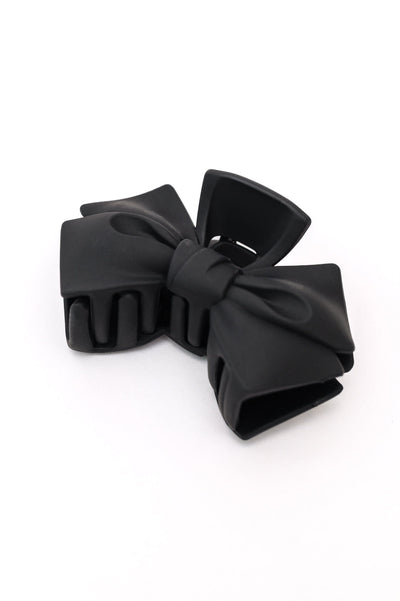 Classic Bow Claw Clip In Matte Black Southern Soul Collectives