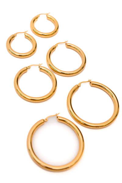 Day to Day Hoop Earrings Set in Gold Southern Soul Collectives