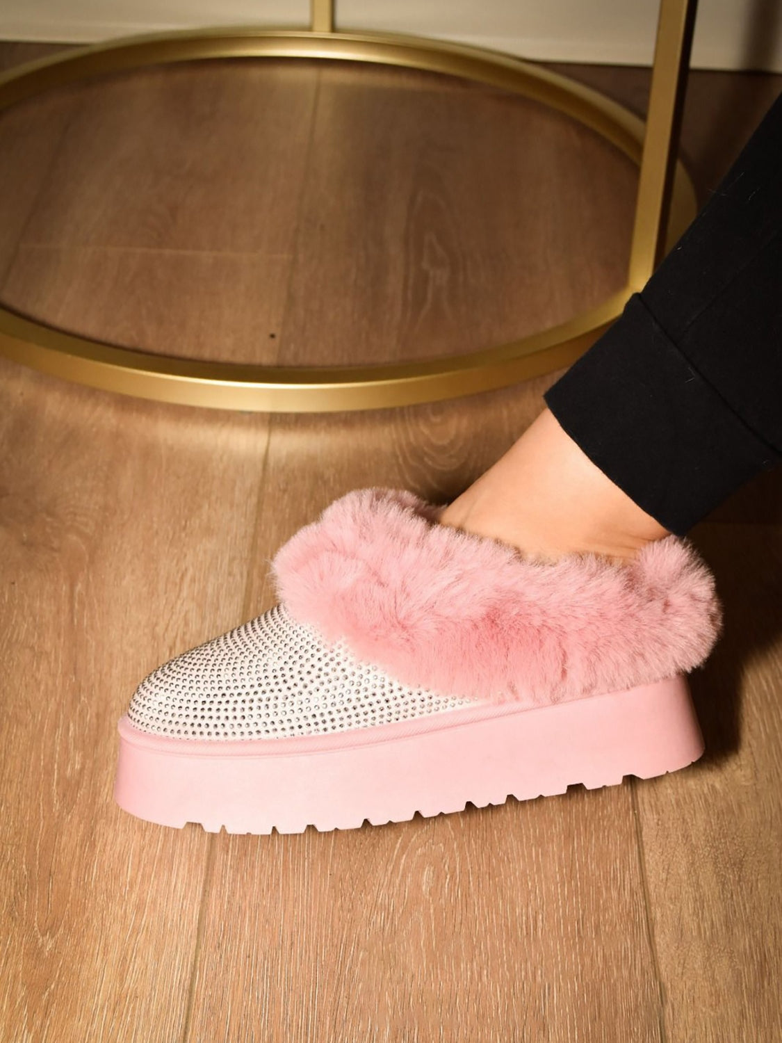 Faux Fur Platform Booties in Pink Southern Soul Collectives