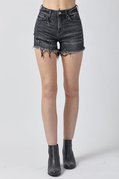 RISEN Raw Hem Denim Shorts with Pockets Southern Soul Collectives