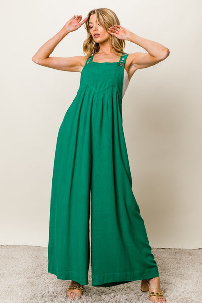 BiBi Texture Sleeveless Wide Leg Jumpsuit Southern Soul Collectives