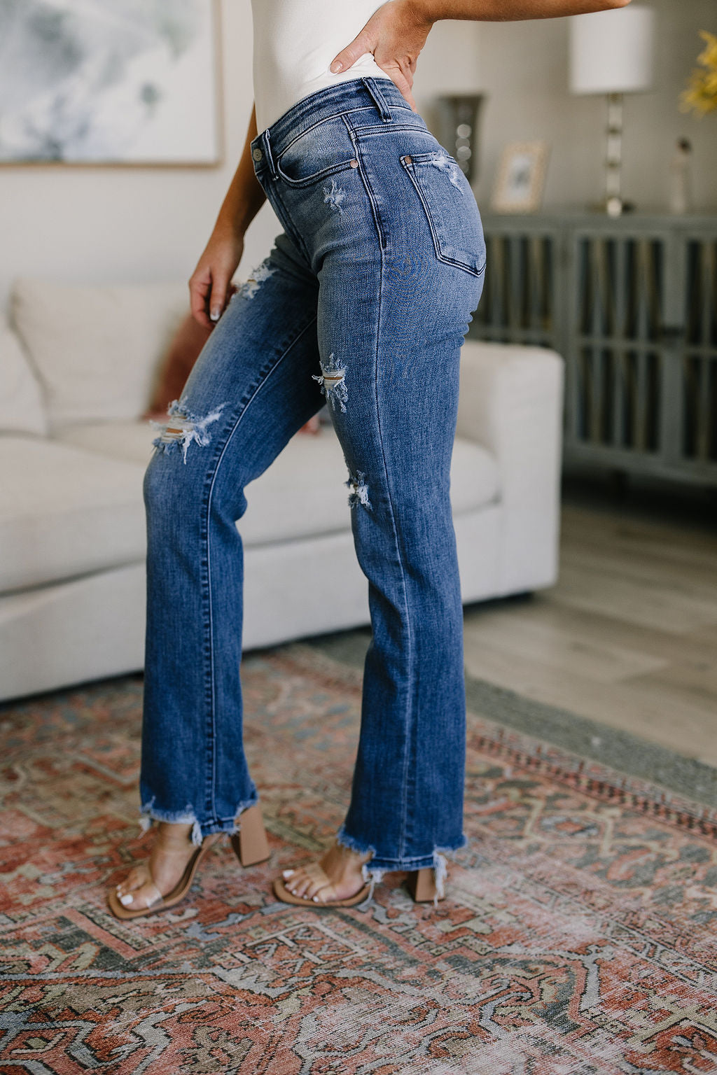 Judy Blue O'Hara Destroyed Straight Jeans Womens Southern Soul Collectives 