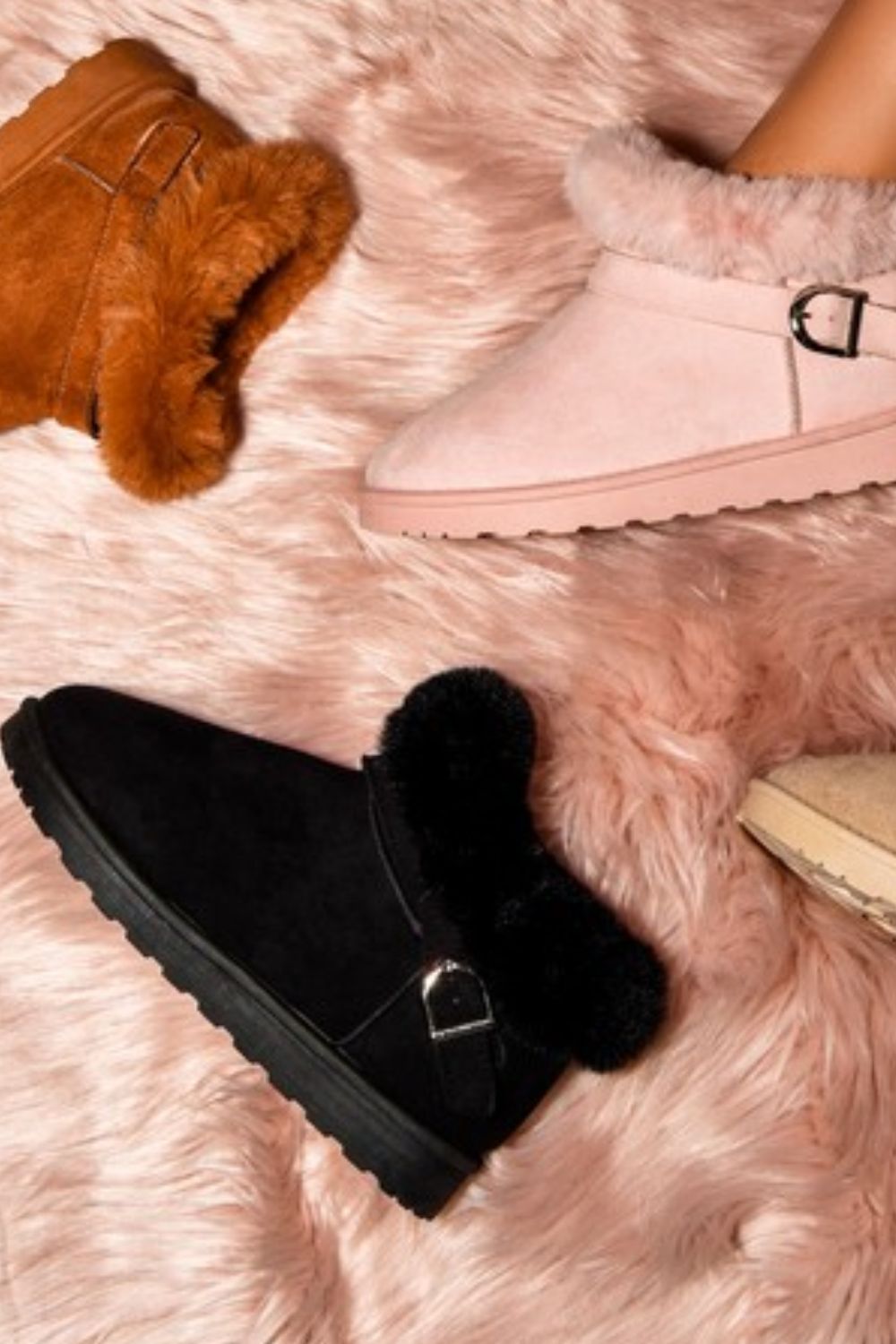 WILD DIVA Faux-Fur Buckle Round Toe Booties Southern Soul Collectives