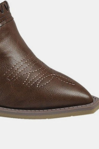 Forever Link Pointy Toe Slip On Chunky Mules in Chocolate Brown Southern Soul Collectives