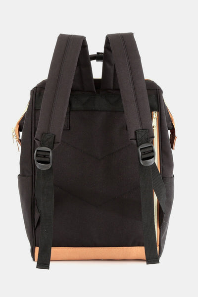 Himawari Contrast Waterproof Canvas Backpack Bag with Side Pockets Southern Soul Collectives