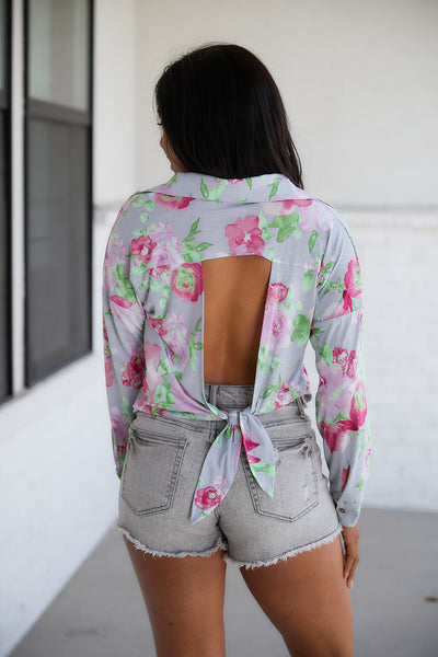 Thinking On It Open Back Floral Top Southern Soul Collectives