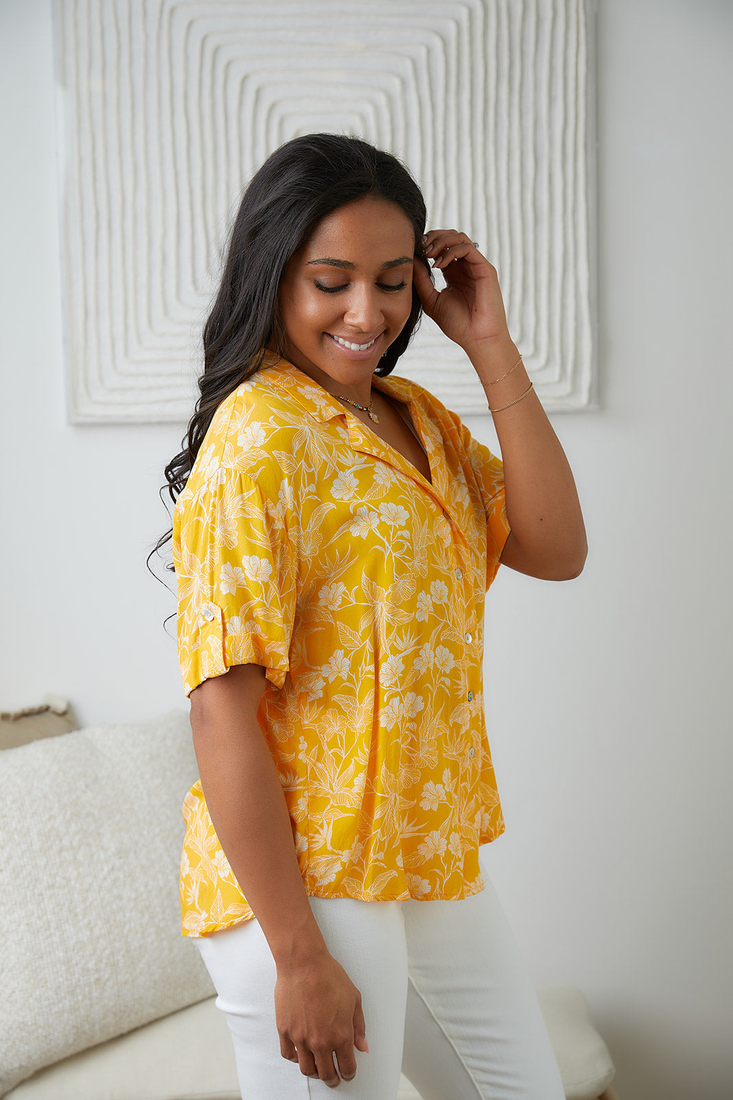 Clementine Floral Button Up Blouse Womens Southern Soul Collectives 