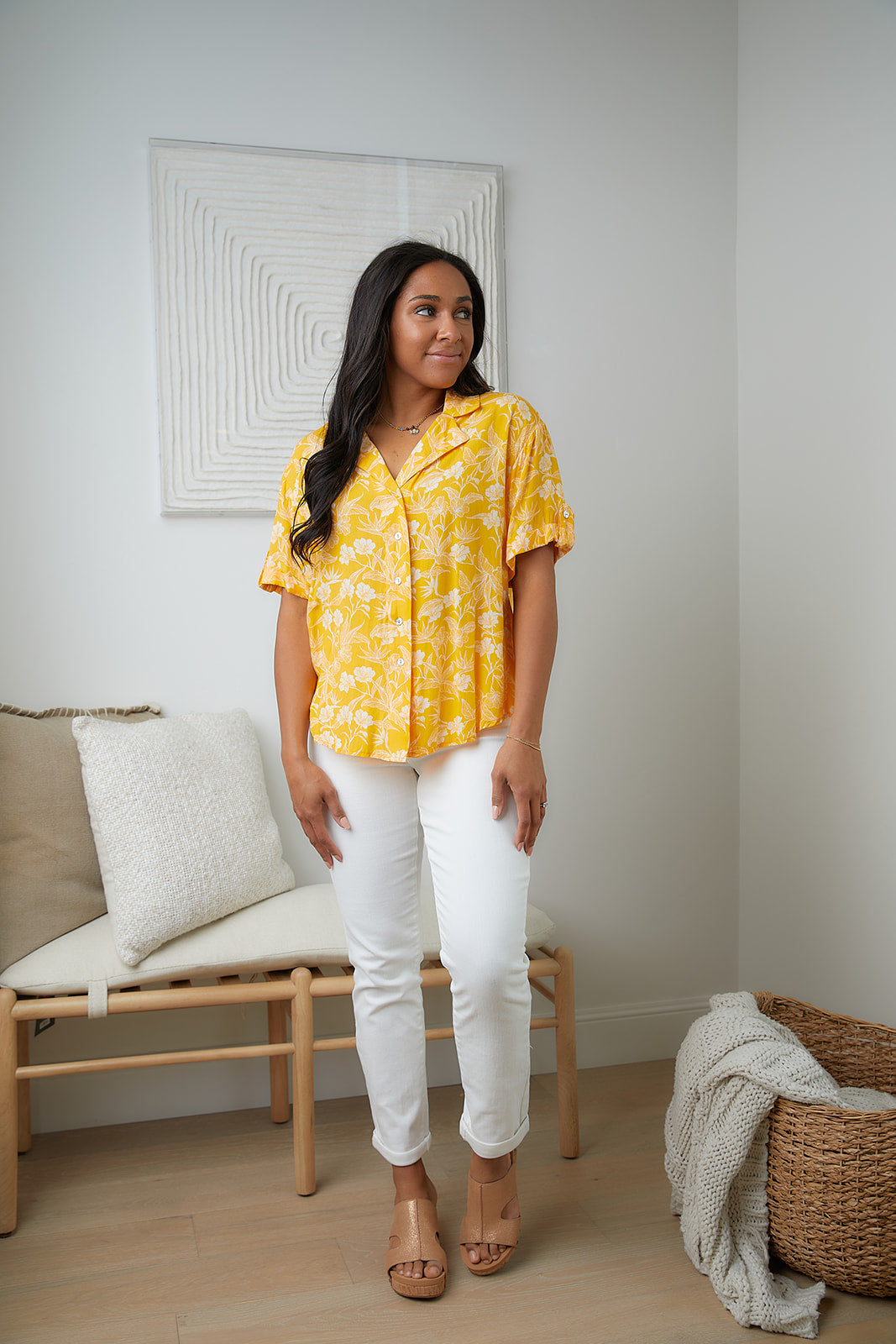 Clementine Floral Button Up Blouse Womens Southern Soul Collectives 