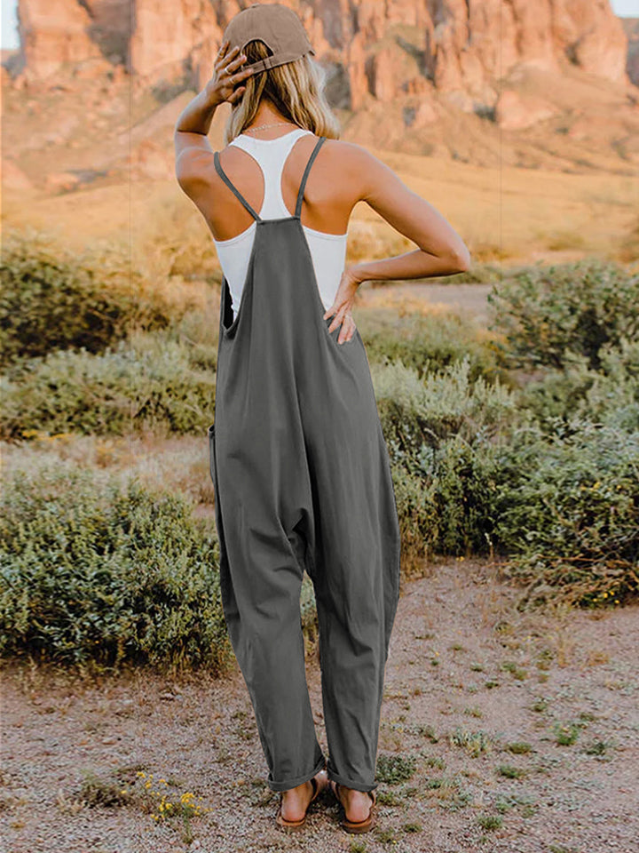 Double Take Full Size Sleeveless V-Neck Pocketed Jumpsuit Southern Soul Collectives