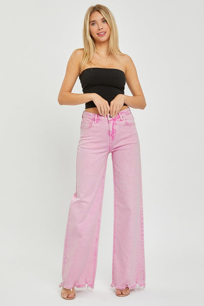 RISEN High Rise Wide Leg Jeans Southern Soul Collectives
