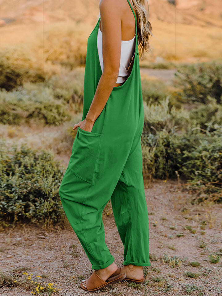 Double Take Full Size Sleeveless V-Neck Pocketed Jumpsuit Southern Soul Collectives