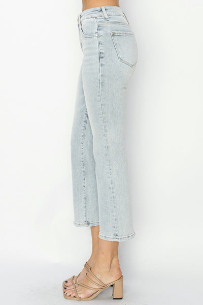 RISEN Mid Rise Cropped Flare Jeans Southern Soul Collectives