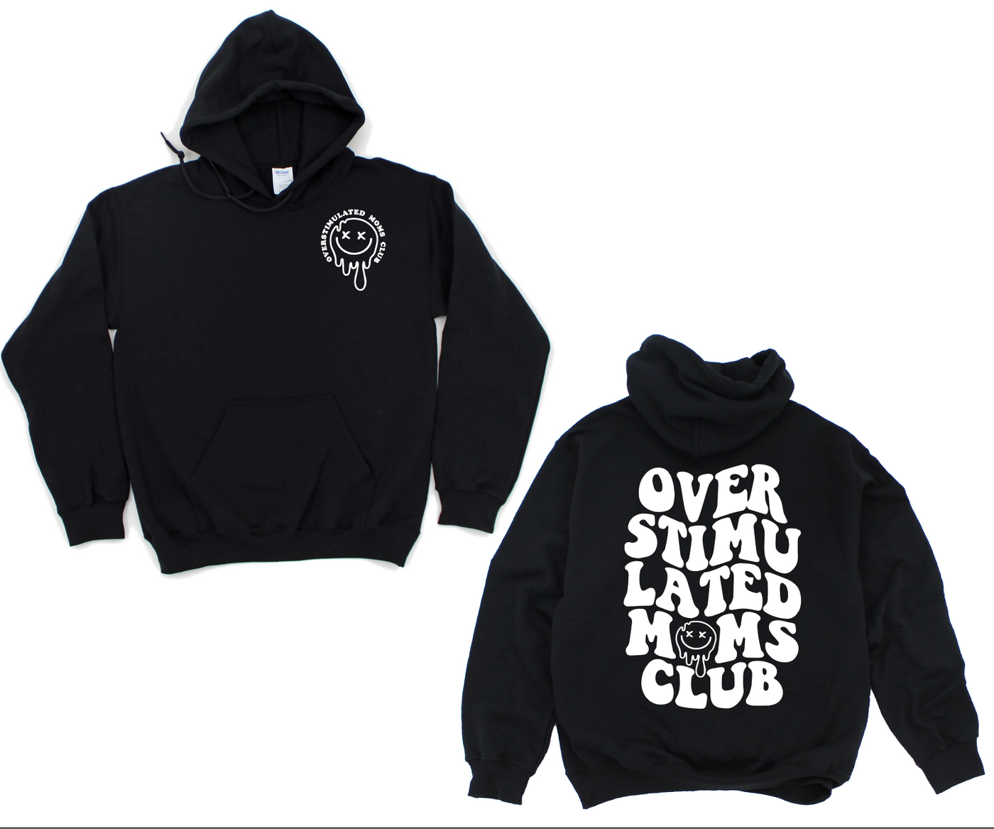 Overstimulated Moms Club Graphic Hoodie Graphic Tee Southern Soul Collectives 