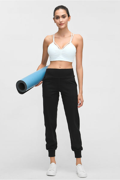 Wide Waistband Slant Pocket Jogger Activewear Pants in Multiple Colors Southern Soul Collectives