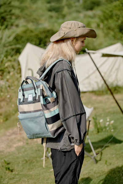 Stepping Out Striped Waterproof Nylon Backpack Bag with Side Pockets Southern Soul Collectives