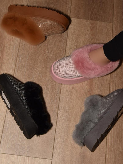 Faux Fur Platform Booties in Pink Southern Soul Collectives