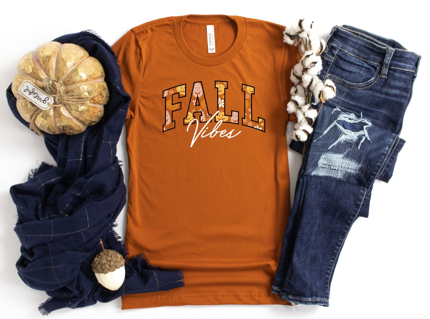 Fall Vibes Orange Graphic T-shirt Graphic Tee Southern Soul Collectives 