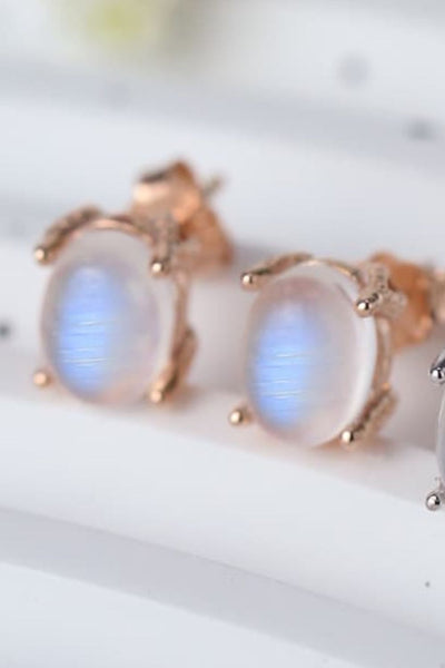 High Quality Natural Moonstone 925 Sterling Silver Stud Earrings Southern Soul Collectives