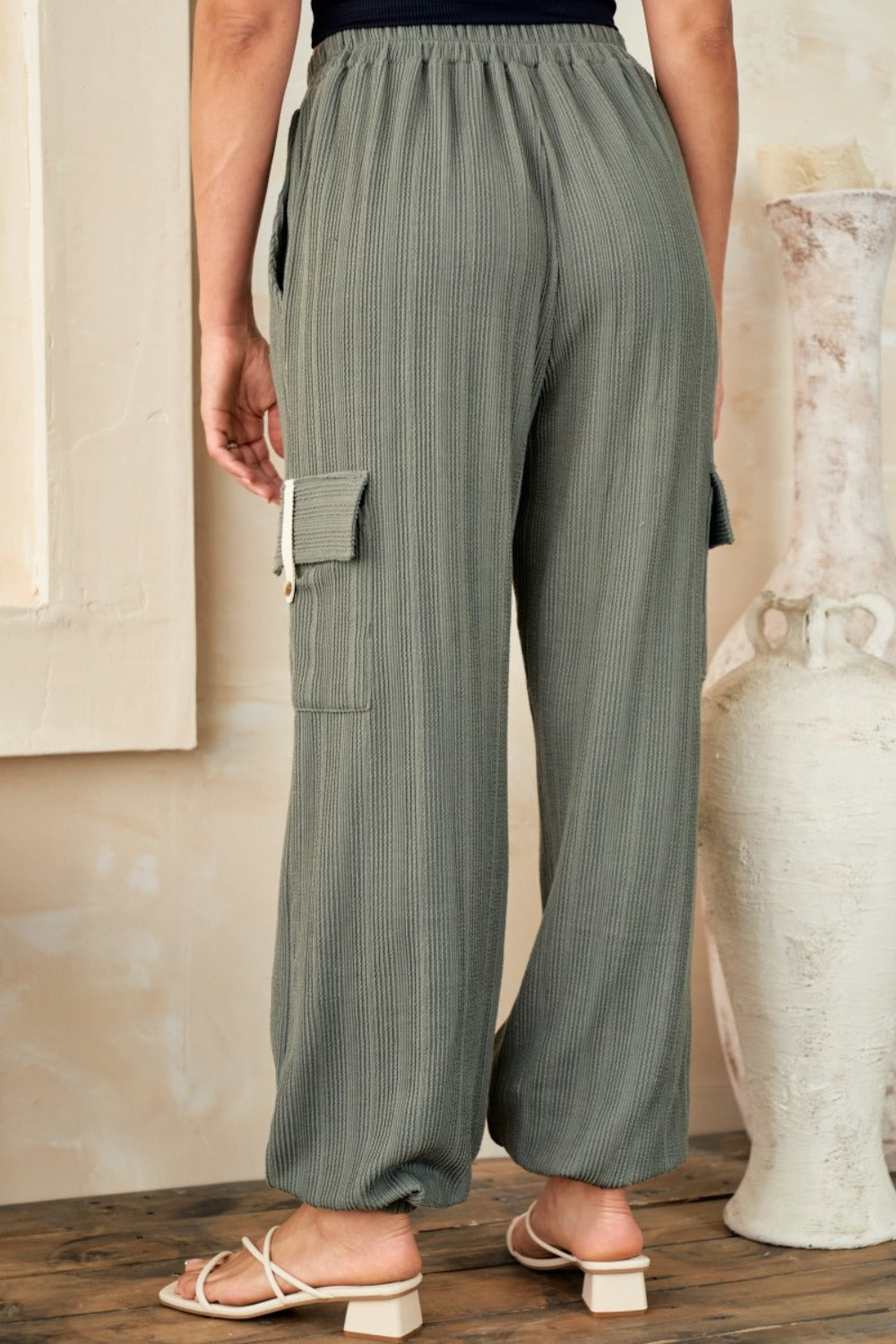 Hailey & Co Textured Rib Cargo Pants Southern Soul Collectives