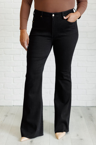 Etta High Rise Control Top Flare Jeans in Black Southern Soul Collectives