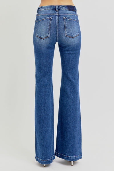 RISEN Low Rise Flare Jeans with Pockets Southern Soul Collectives