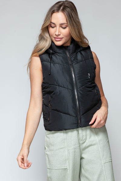 Snobbish Zip Up Quilted Hooded Vest Southern Soul Collectives