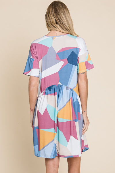 BOMBOM Ruched Color Block Short Sleeve Dress Southern Soul Collectives