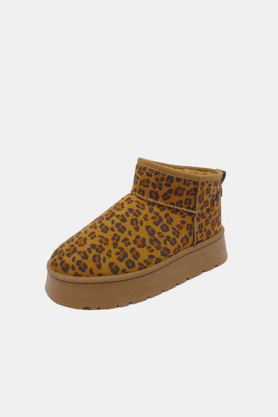 Leopard Suede Round Toe Platform Booties in Leopard Print Southern Soul Collectives