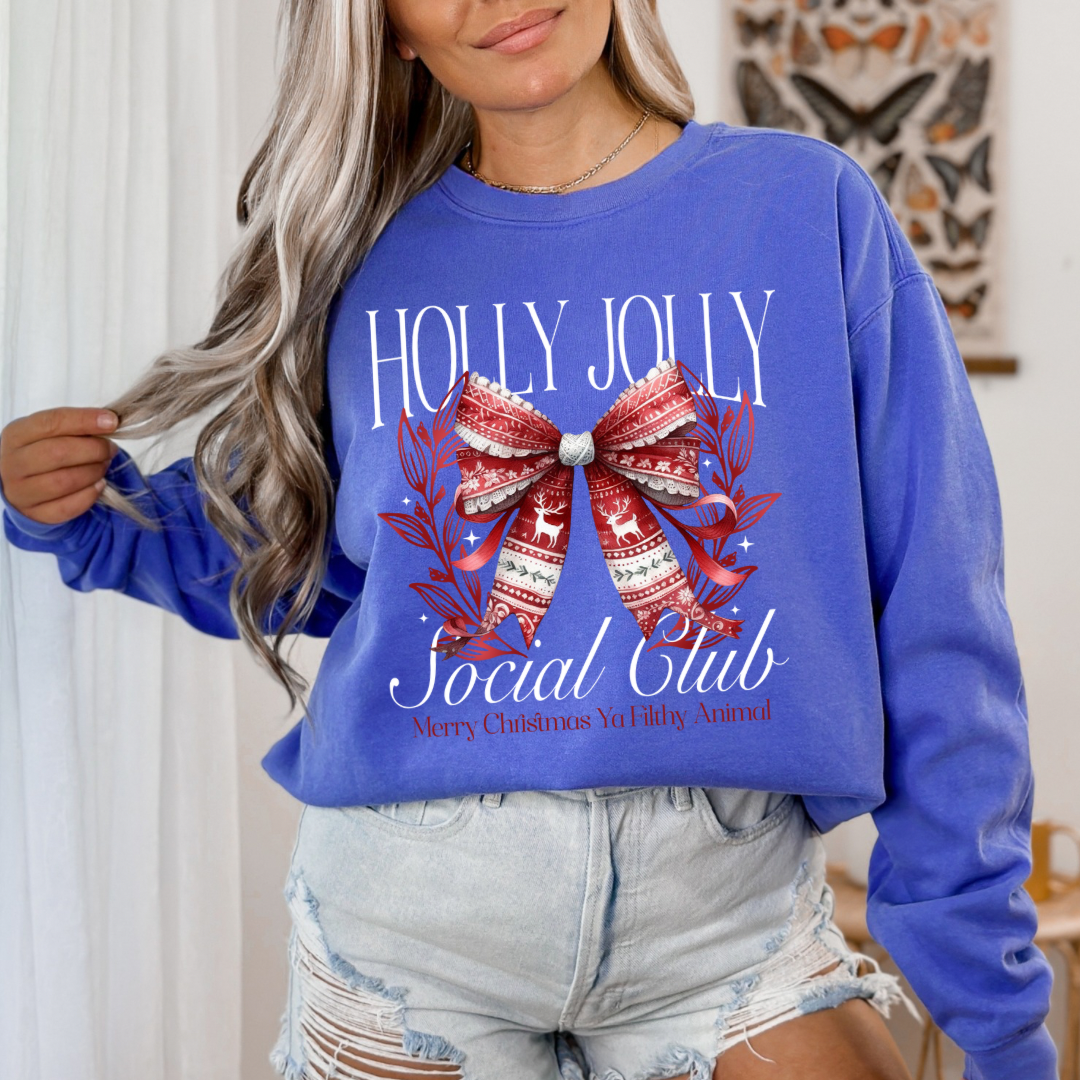 Holly Jolly Social Club Graphic T-shirt and Sweatshirt